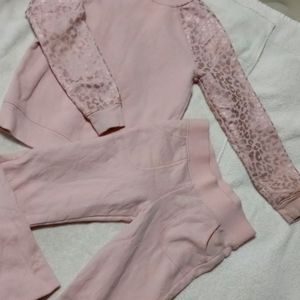 Pink and leopard print sweat suit